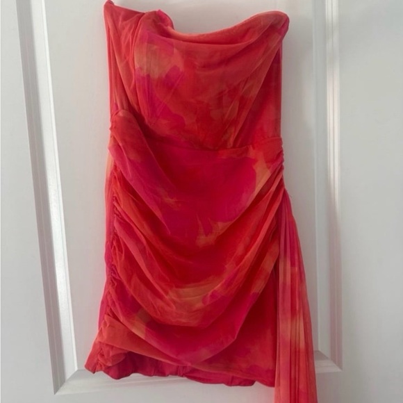 Strapless Mini Dress - Pink/Orange - Picture 5 of 5